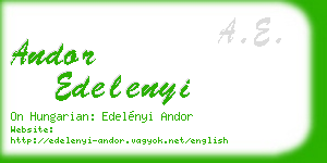 andor edelenyi business card